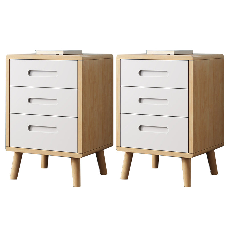 Wooden Accent Table Nightstand Modern Nightstand with Drawers