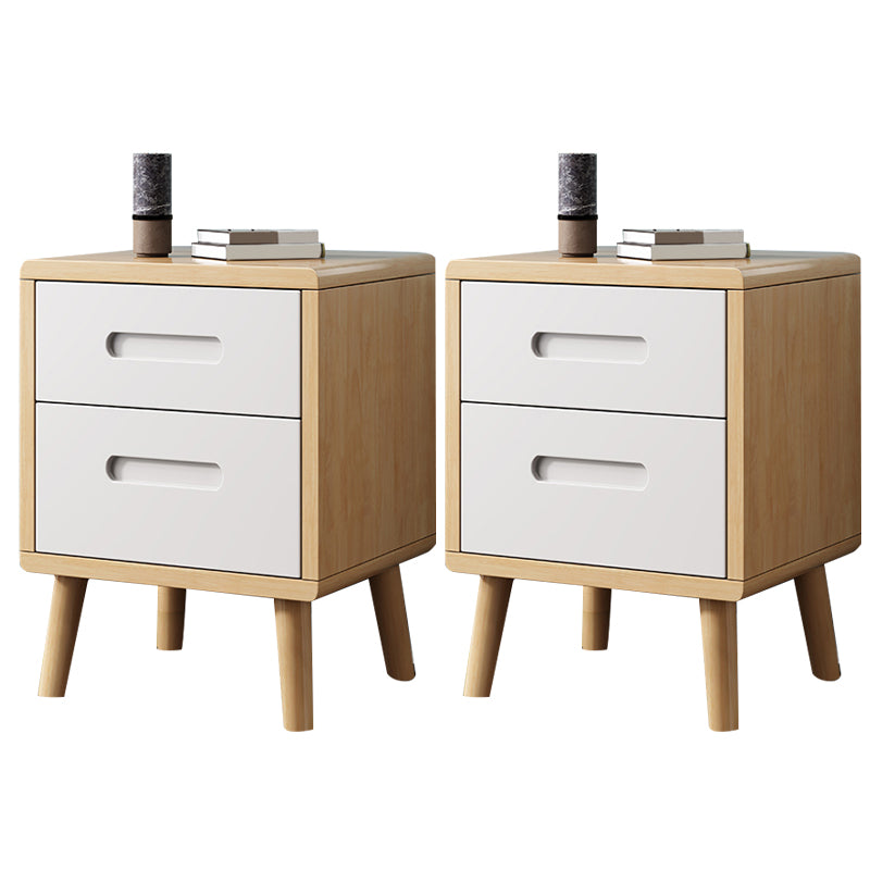 Wooden Accent Table Nightstand Modern Nightstand with Drawers