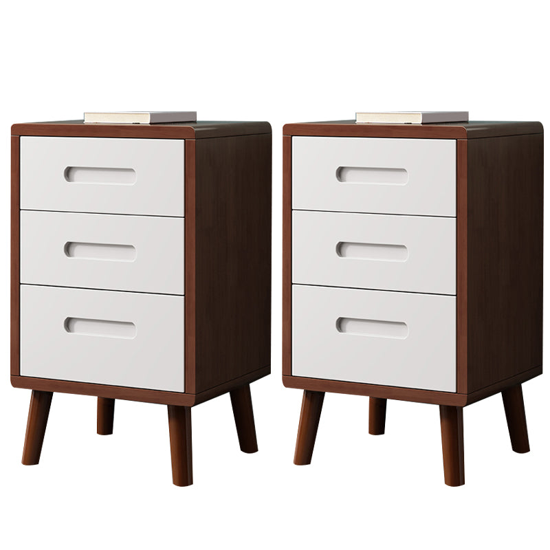 Wooden Accent Table Nightstand Modern Nightstand with Drawers