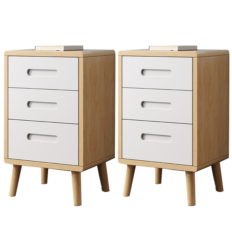 Wooden Accent Table Nightstand Modern Nightstand with Drawers