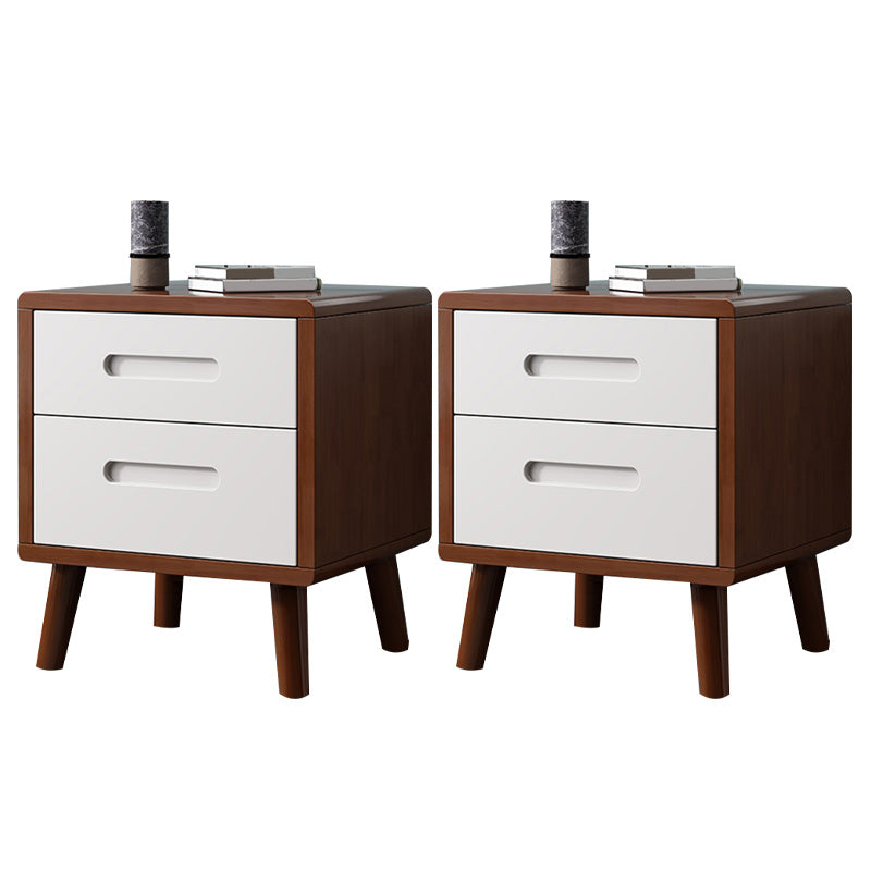 Wooden Accent Table Nightstand Modern Nightstand with Drawers