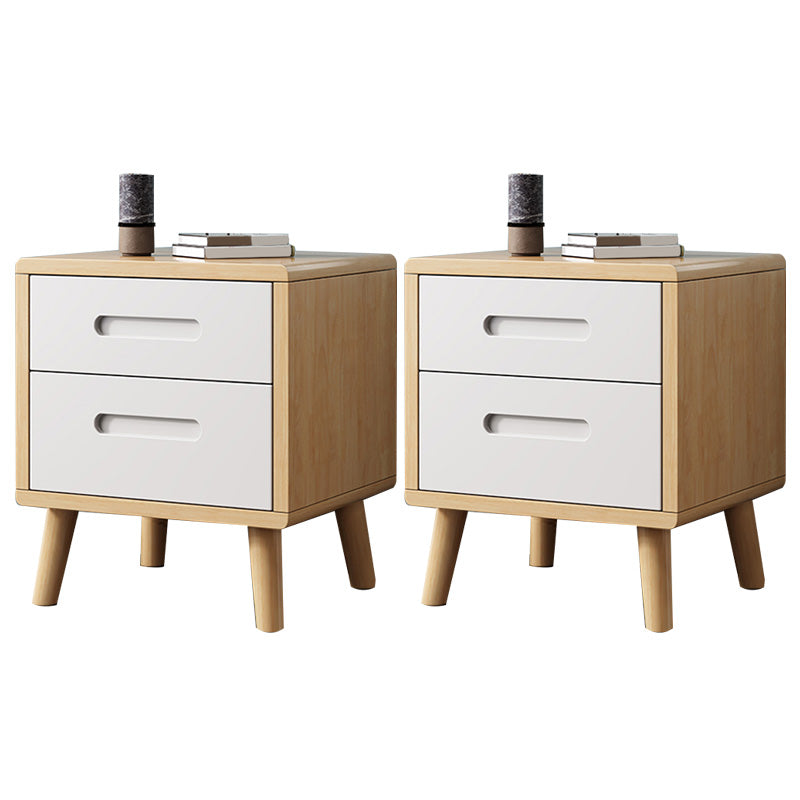 Wooden Accent Table Nightstand Modern Nightstand with Drawers