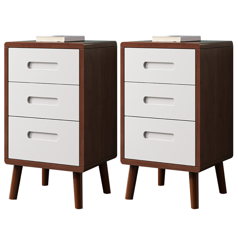 Wooden Accent Table Nightstand Modern Nightstand with Drawers