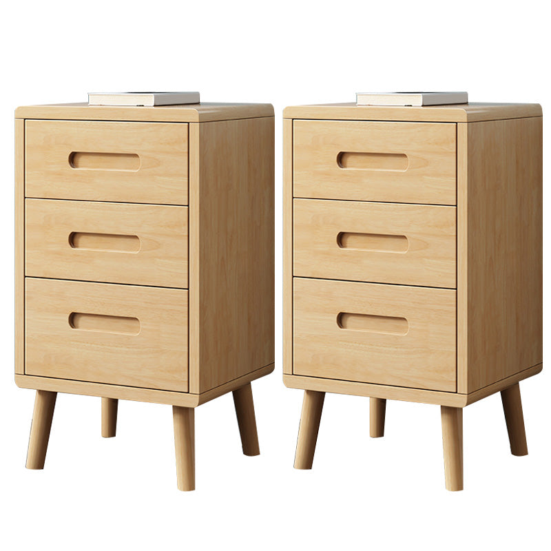 Wooden Accent Table Nightstand Modern Nightstand with Drawers