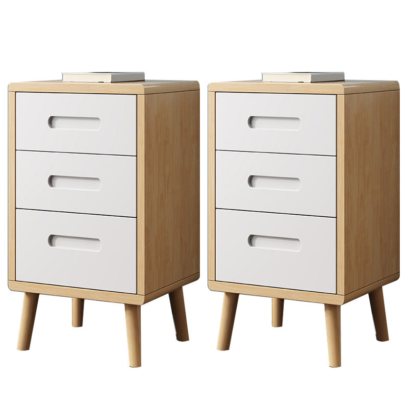 Wooden Accent Table Nightstand Modern Nightstand with Drawers