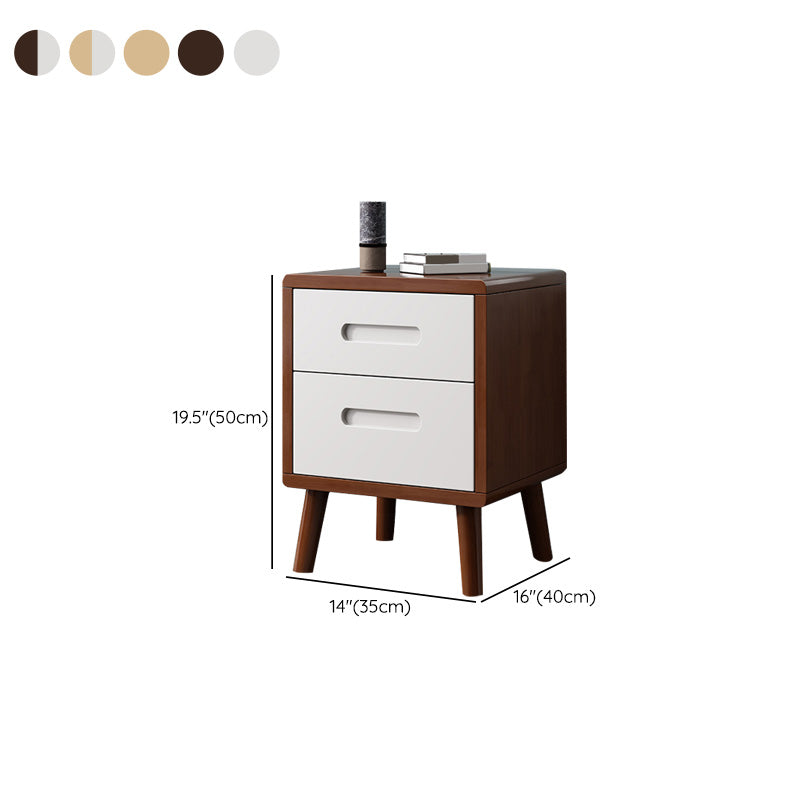 Wooden Accent Table Nightstand Modern Nightstand with Drawers