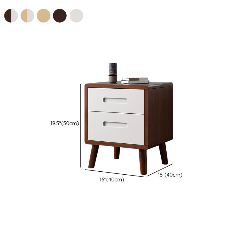 Wooden Accent Table Nightstand Modern Nightstand with Drawers