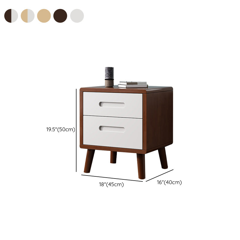 Wooden Accent Table Nightstand Modern Nightstand with Drawers