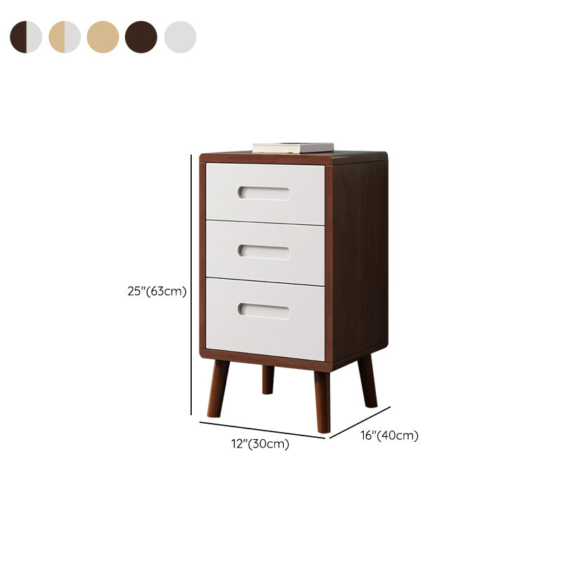 Wooden Accent Table Nightstand Modern Nightstand with Drawers