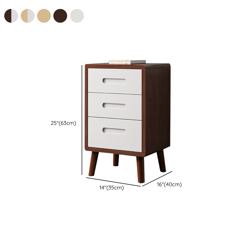 Wooden Accent Table Nightstand Modern Nightstand with Drawers