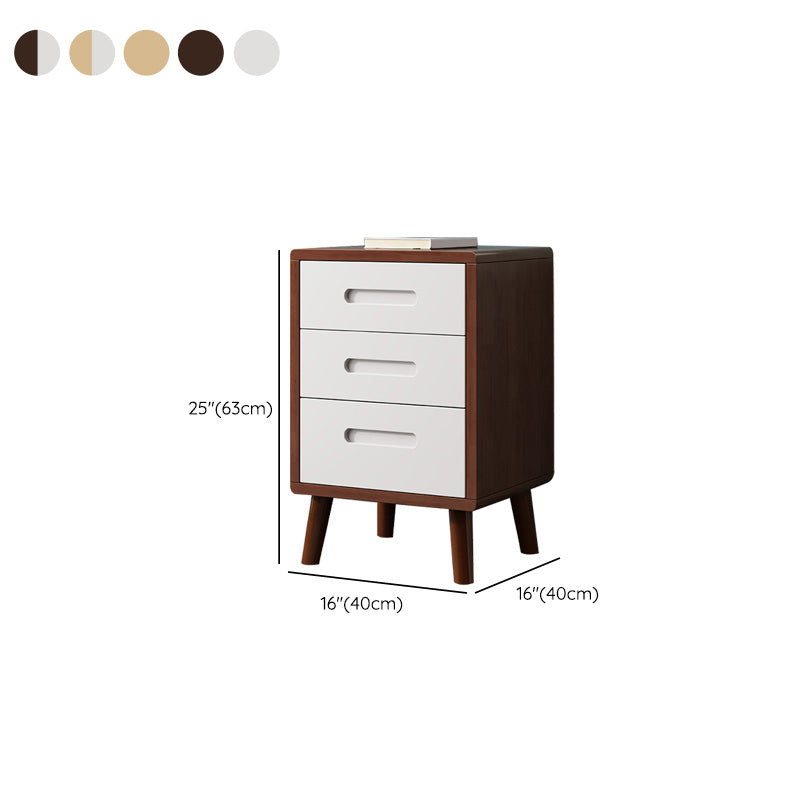 Wooden Accent Table Nightstand Modern Nightstand with Drawers