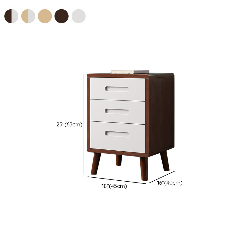 Wooden Accent Table Nightstand Modern Nightstand with Drawers