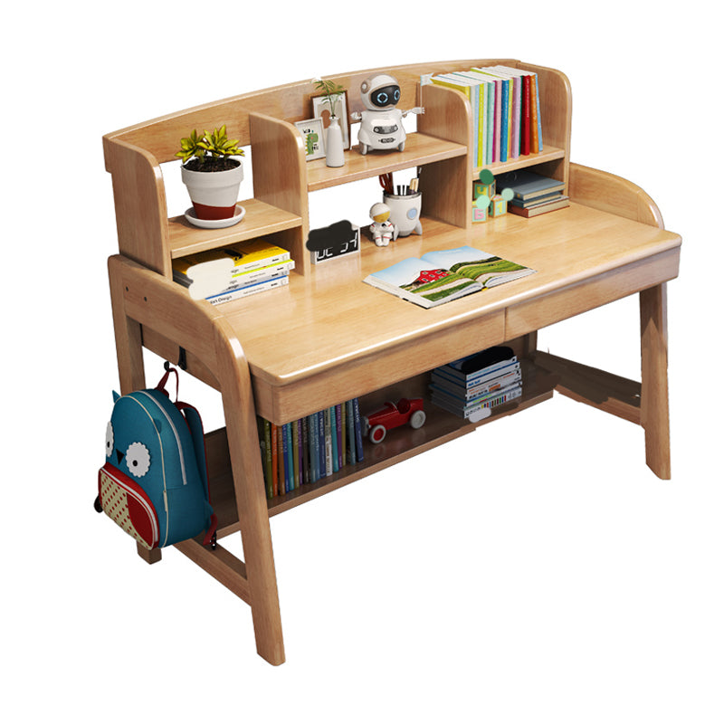 Modern Wood Adjustable Writing Desk Home Office Desk with Shelves