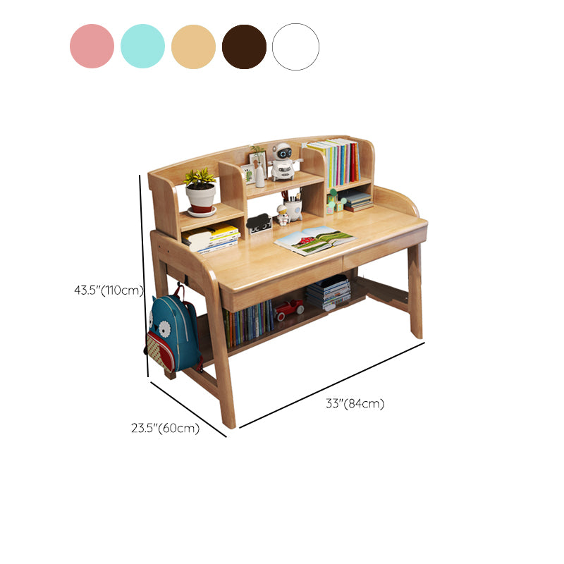 Modern Wood Adjustable Writing Desk Home Office Desk with Shelves