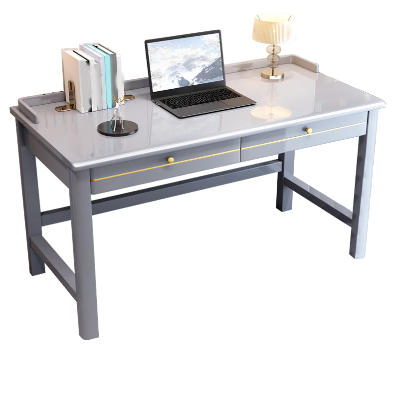 Contemporary Style Wood Office Desk Rectangular Shape Task Desk with 1/2 Drawers for Home