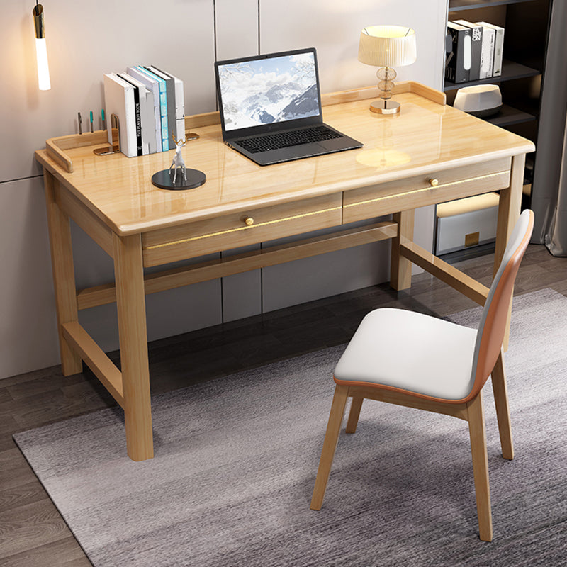 Contemporary Style Wood Office Desk Rectangular Shape Task Desk with 1/2 Drawers for Home