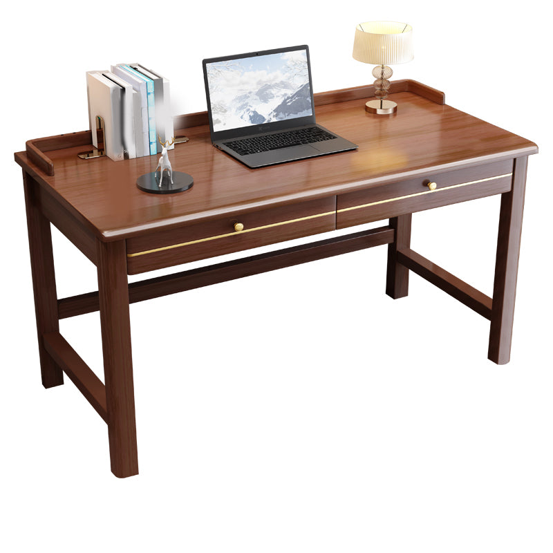 Contemporary Style Wood Office Desk Rectangular Shape Task Desk with 1/2 Drawers for Home