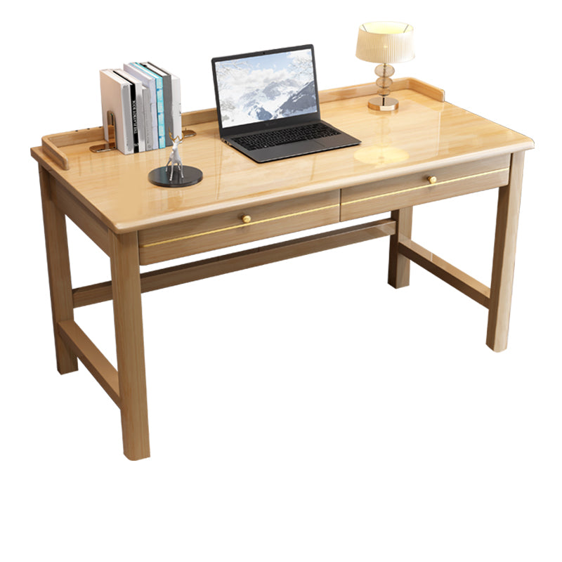 Contemporary Style Wood Office Desk Rectangular Shape Task Desk with 1/2 Drawers for Home