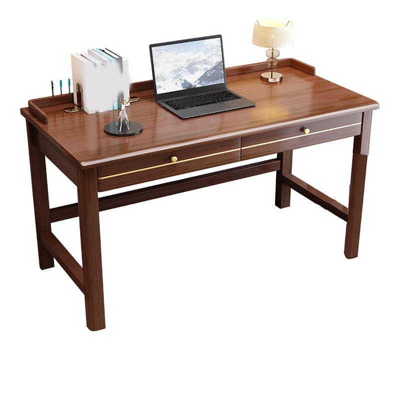 Contemporary Style Wood Office Desk Rectangular Shape Task Desk with 1/2 Drawers for Home