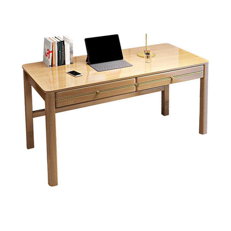 Solid Wood Glam Style Office Desk 29.5" H Home Rectangular Writing Desk