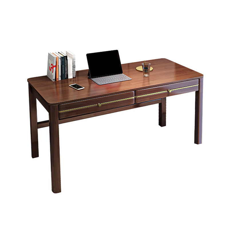 Solid Wood Glam Style Office Desk 29.5" H Home Rectangular Writing Desk