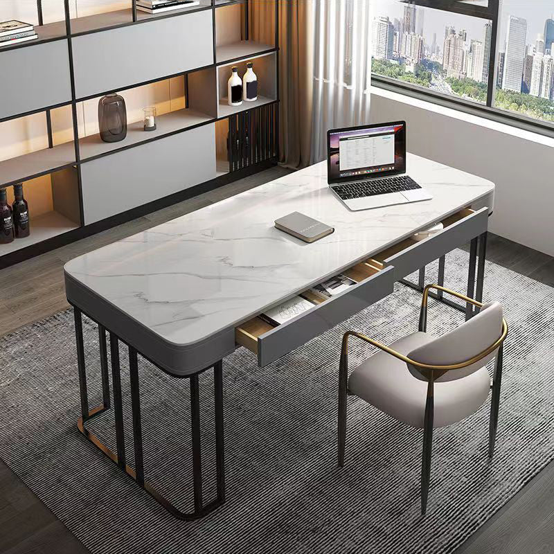 Rectangular Shaped Modern Office Table Stone Writing Desk for Office