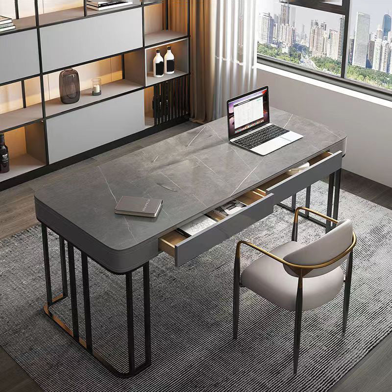 Rectangular Shaped Modern Office Table Stone Writing Desk for Office