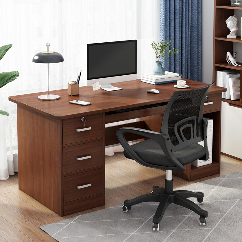 Engineered Wood Writing Desk Modern Executive Desk with Drawers