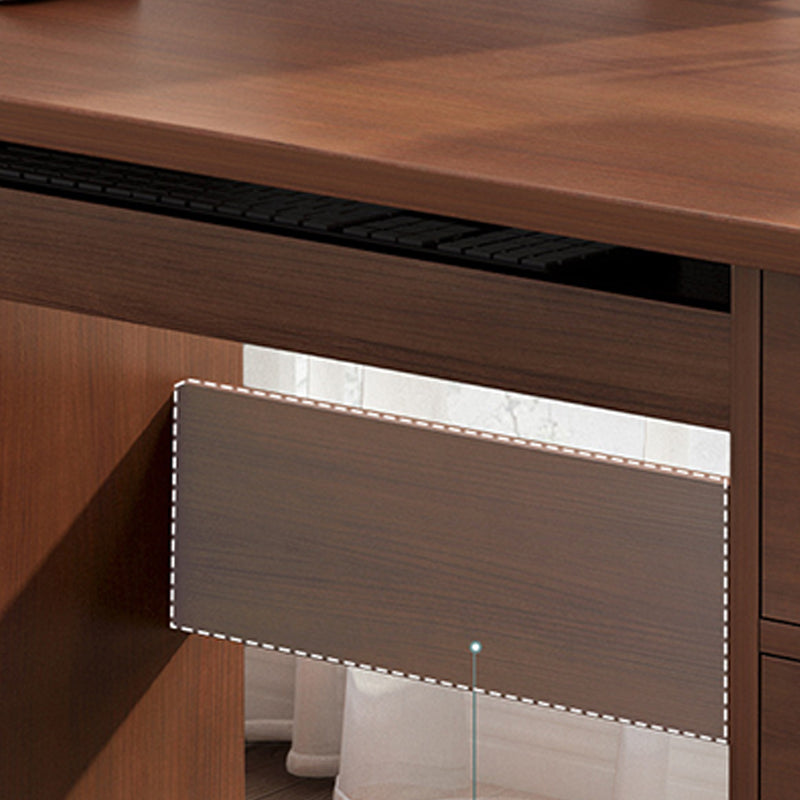 Engineered Wood Writing Desk Modern Executive Desk with Drawers