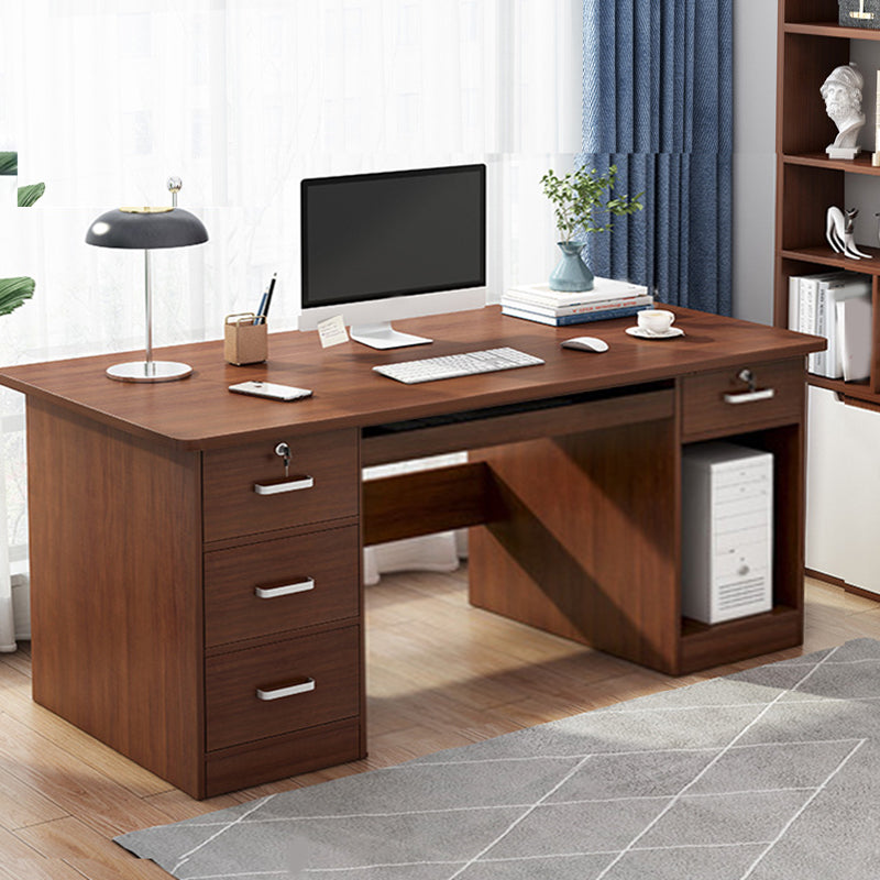 Engineered Wood Writing Desk Modern Executive Desk with Drawers