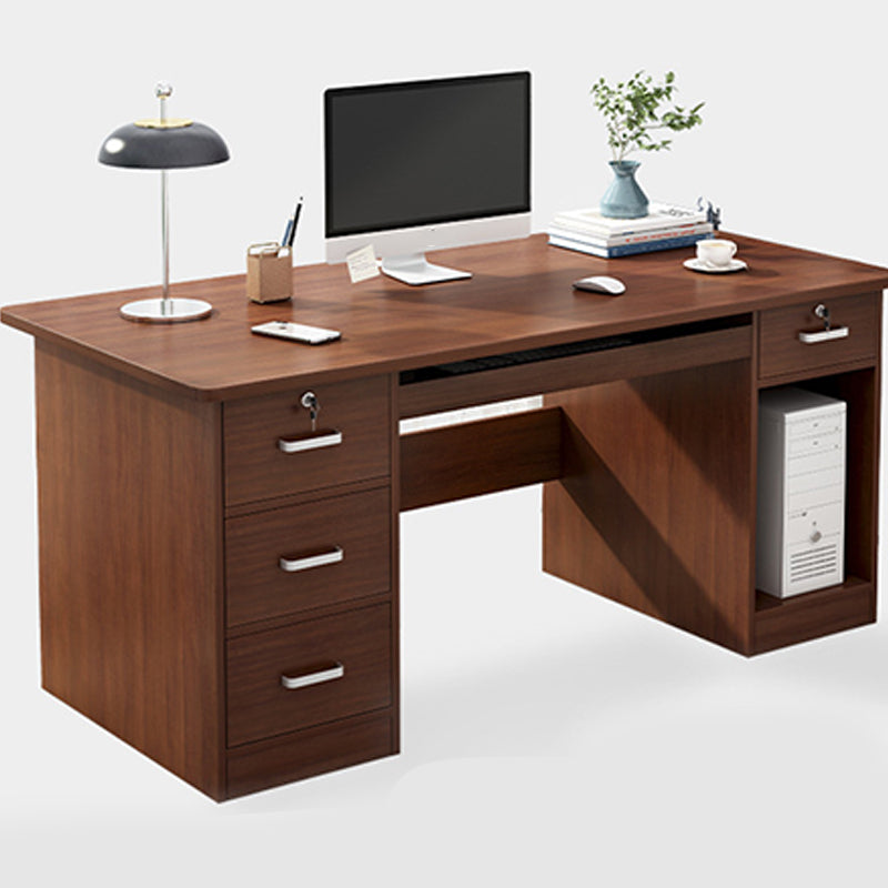 Engineered Wood Writing Desk Modern Executive Desk with Drawers