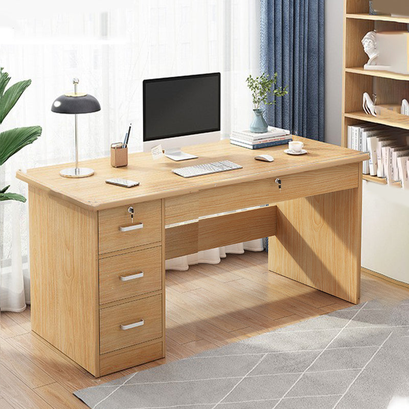 Engineered Wood Writing Desk Modern Executive Desk with Drawers