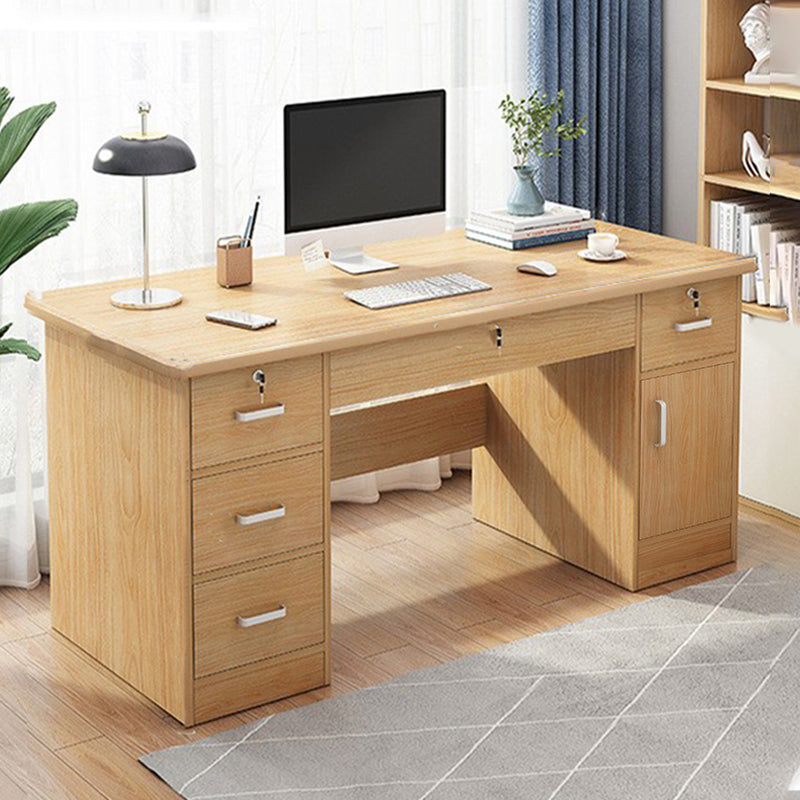 Engineered Wood Writing Desk Modern Executive Desk with Drawers