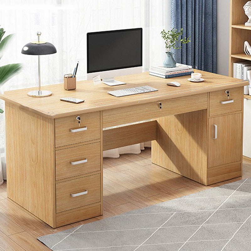 Engineered Wood Writing Desk Modern Executive Desk with Drawers