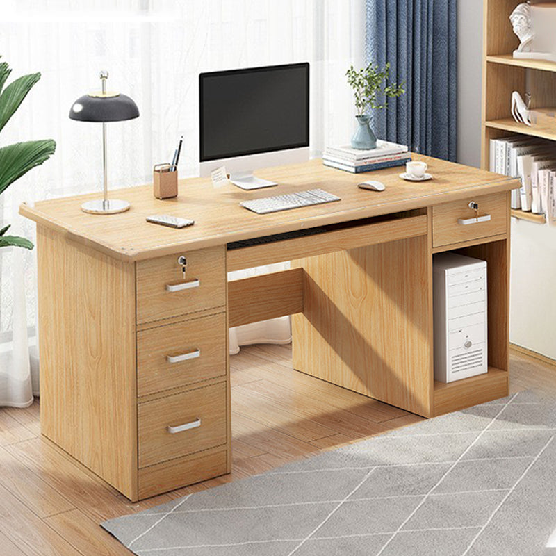 Engineered Wood Writing Desk Modern Executive Desk with Drawers