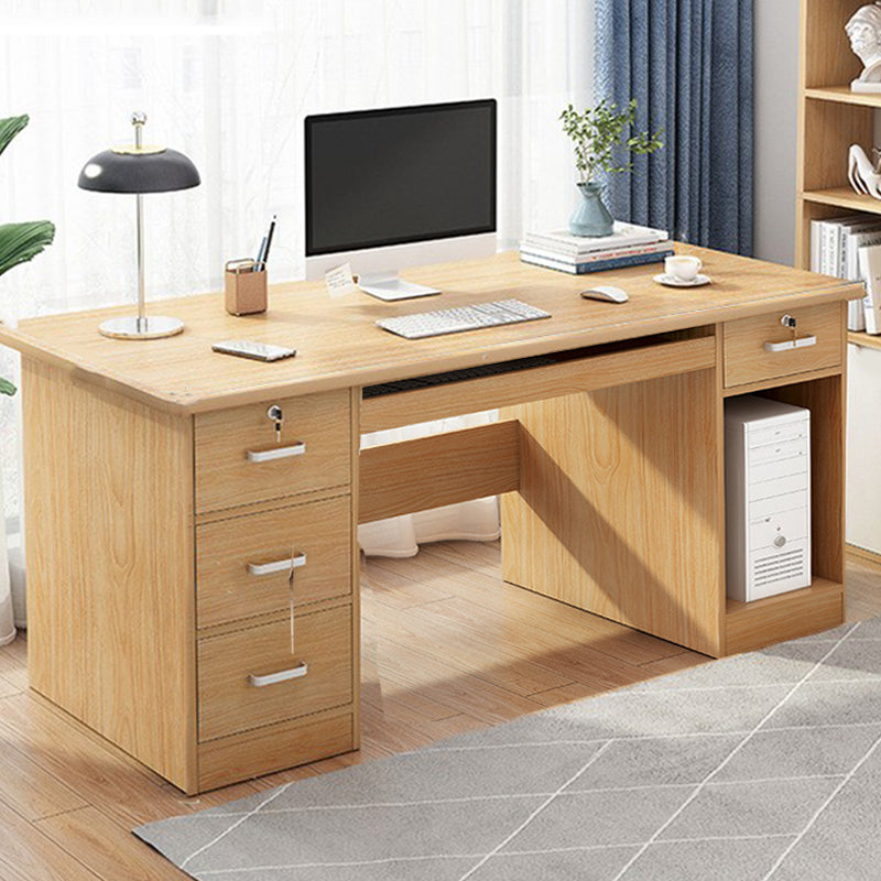 Engineered Wood Writing Desk Modern Executive Desk with Drawers