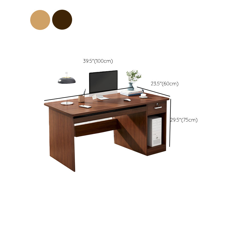 Engineered Wood Writing Desk Modern Executive Desk with Drawers