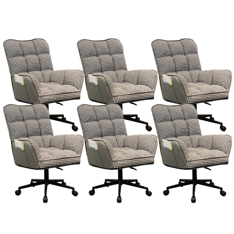 Modern Armless Office Chair Leather No Distressing Ergonomic Slide Chair with Wheels