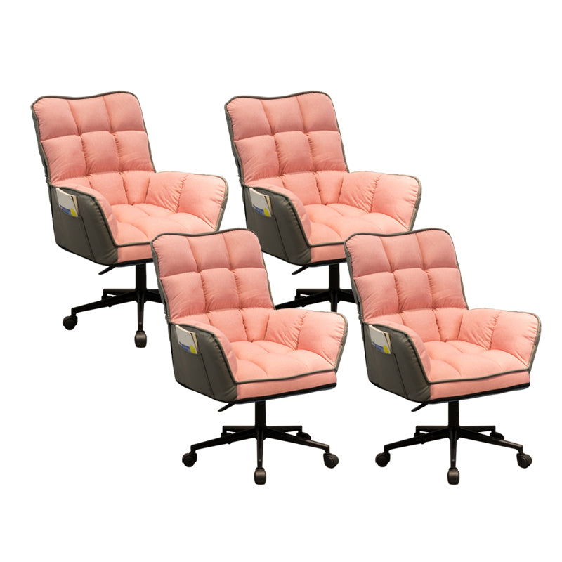 Modern Armless Office Chair Leather No Distressing Ergonomic Slide Chair with Wheels