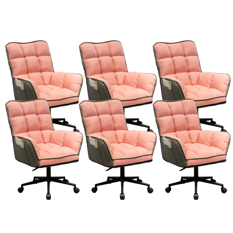 Modern Armless Office Chair Leather No Distressing Ergonomic Slide Chair with Wheels