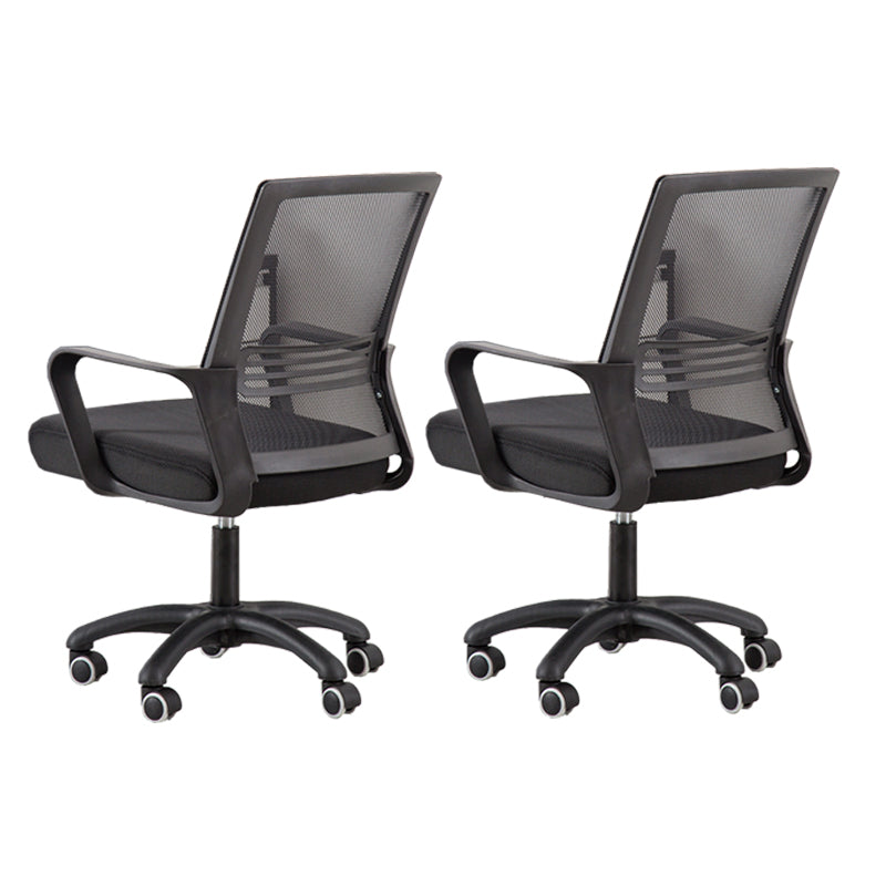 Modern Fixed Arms Slide Chair No Distressing Ergonomic Desk Chair with Wheels