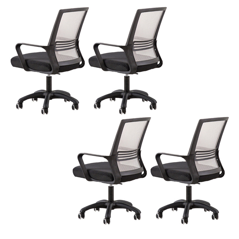 Modern Fixed Arms Slide Chair No Distressing Ergonomic Desk Chair with Wheels