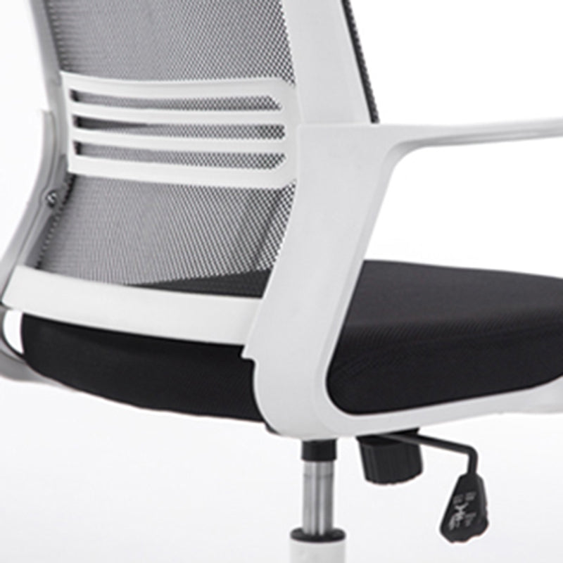 Modern Fixed Arms Slide Chair No Distressing Ergonomic Desk Chair with Wheels