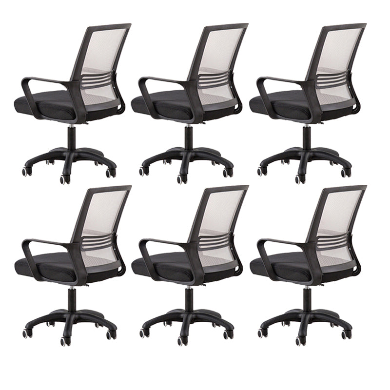 Modern Fixed Arms Slide Chair No Distressing Ergonomic Desk Chair with Wheels