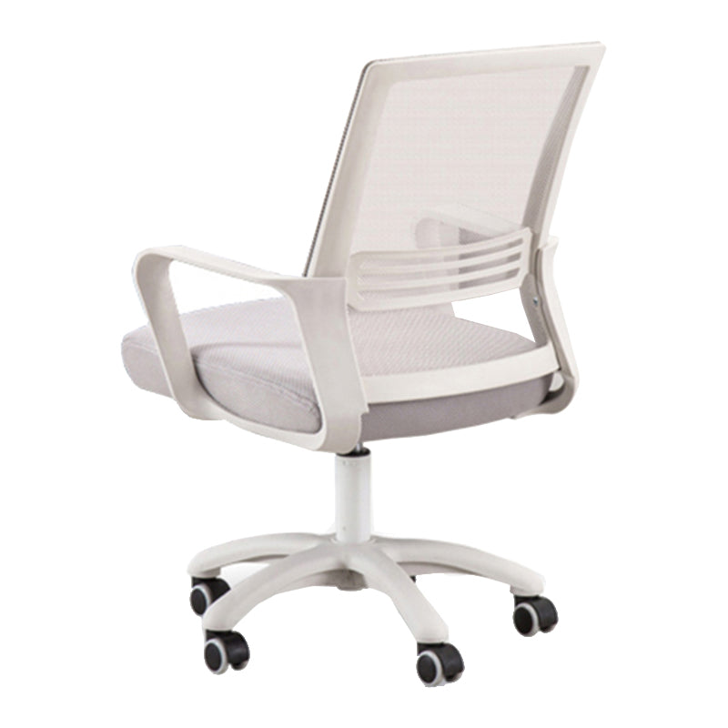 Modern Fixed Arms Slide Chair No Distressing Ergonomic Desk Chair with Wheels