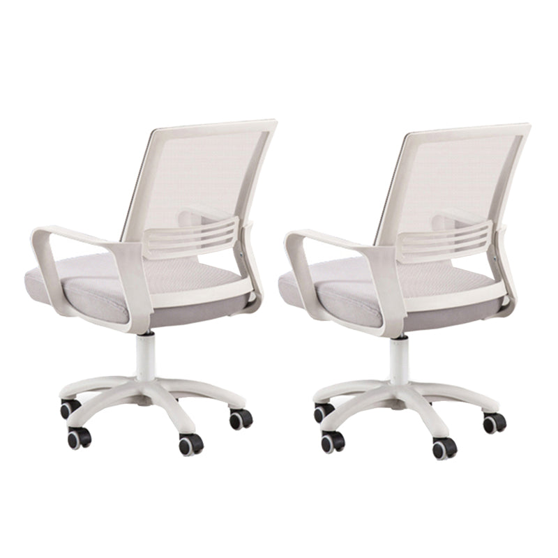 Modern Fixed Arms Slide Chair No Distressing Ergonomic Desk Chair with Wheels