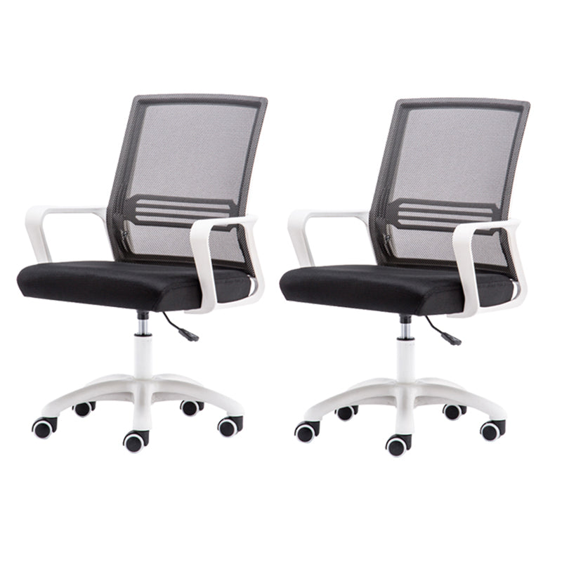 Modern Fixed Arms Slide Chair No Distressing Ergonomic Desk Chair with Wheels