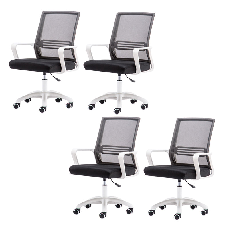 Modern Fixed Arms Slide Chair No Distressing Ergonomic Desk Chair with Wheels