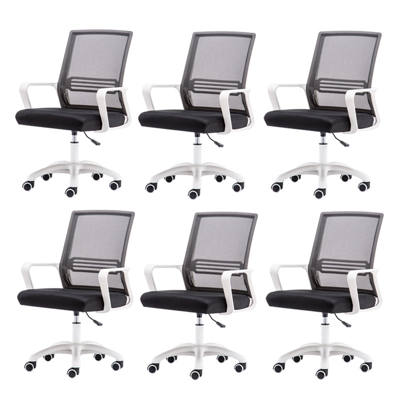 Modern Fixed Arms Slide Chair No Distressing Ergonomic Desk Chair with Wheels