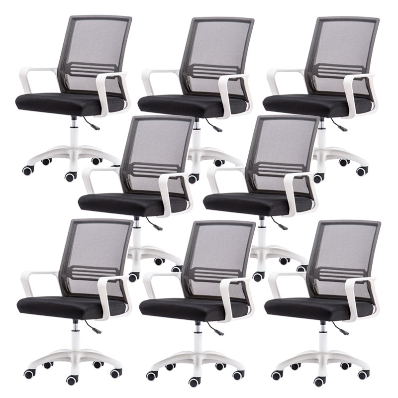 Modern Fixed Arms Slide Chair No Distressing Ergonomic Desk Chair with Wheels